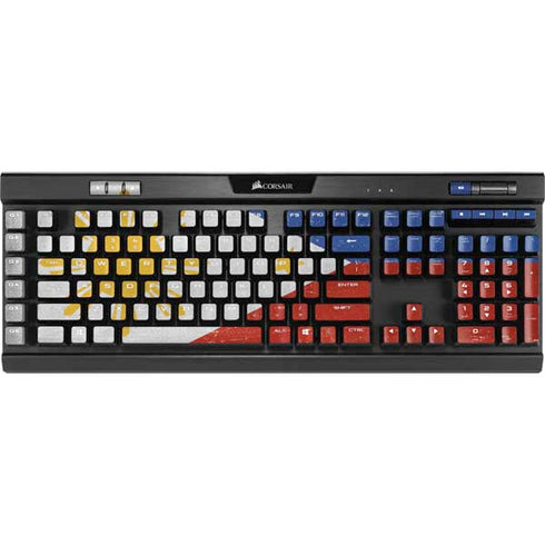 Philippines Flag Distressed K95 RGB PLATINUM Mechanical Gaming Keyboard Skin
